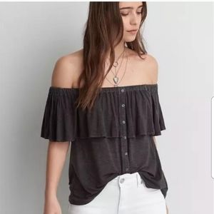 AE Soft and Sexy Slub Off the Shoulders Top